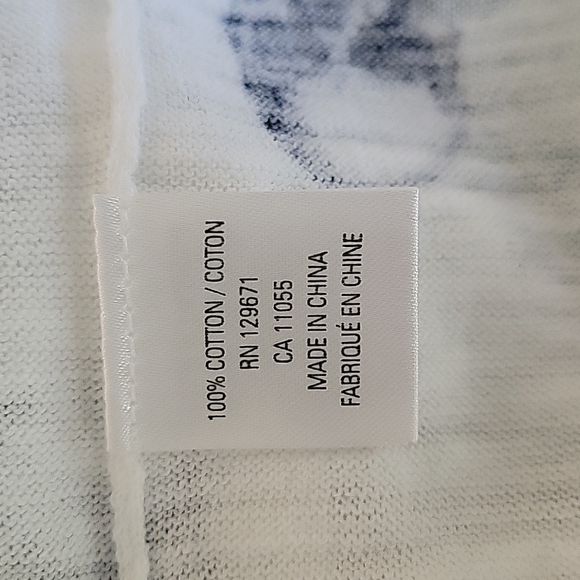 SKULL CASHMERE SUSIE TOP, Cotton, Skull Tee, White/Navy, Small, NWT - Picture 7 of 13